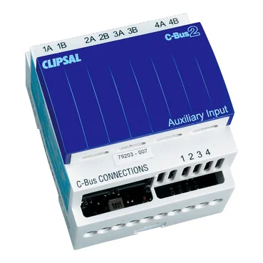Clipsal Auxiliary Input Unit, C-Bus Control and Management System, 4 Channel, Learn Enabled L5504AUX