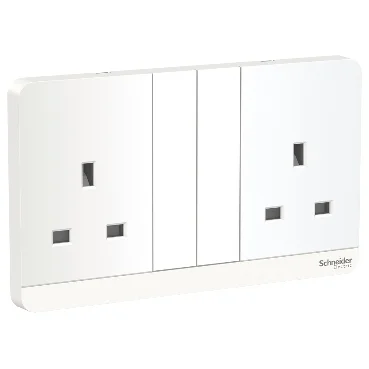 SCHNEIDER E83T25_WE AvatarOn 2-Gang 13A Switched Socket