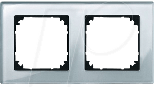 MERTEN 489260-M-PLAN REAL GLASS FRAME 2 GANG DIAMOND SILVER