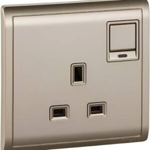 SCHNElDER E8215N WG- Pieno 13A 250V 1 Gang Switched Socket with Neon, Wine Gold