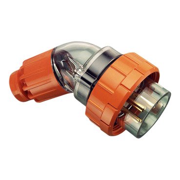 CLIPSAL 56PA320_EO-56 Series Angled Plug IP66, 250V 20A - 3 Round Pins | Electric Orange.