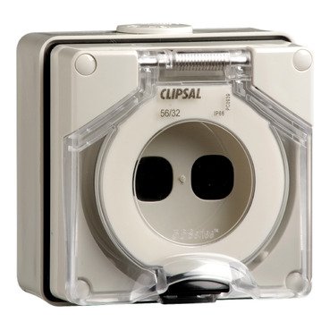 CLIPSAL 56/32_GY-Aperture Enclosure, Clipsal - 56 Series, 2 Gang