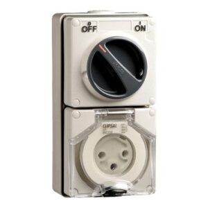 CLIPSAL 56C332-56 Series Switched Socket Outlet 250V, 32A,3 Round PIN, IP66, 1 Pole | Chemical Grey