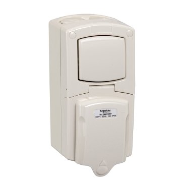 SCHNEIDER CSC 316RP_GY-Kavacha - 16A - 250V - Surface Mount Single Pole Switched Socket - IP56