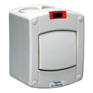 SCHNEIDER CSW110N-10AX 250V Surface Mount One Gang Two Way Switch with Neon IP66