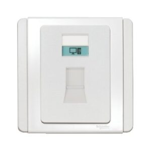 SCHNEIDER E3031RJ5E_WW-1 Gang RJ45 8 Pin Data Outlet, White