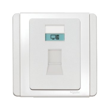 SCHNEIDER E3031RJ5E_WW-1 Gang RJ45 8 Pin Data Outlet, White