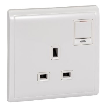 SCHNEIDER E8215DN_WE-13A 250V 1G DP Sw Socket with Neon and Dual Earth Terminal