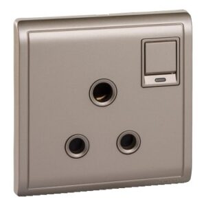 SCHNEIDER E8215/15NC_WG-Pieno 15A 250V 1 Gang 3 Round Pin Switched Socket with Neon Indicator