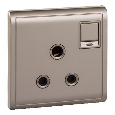 SCHNEIDER E8215/15NC_WG-Pieno 15A 250V 1 Gang 3 Round Pin Switched Socket with Neon Indicator