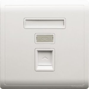 SCHNEIDER E8231RJS/5_WE-Pieno - 1 gang RJ45 data outlet - Cat 5E - keystone on shuttered wallplate