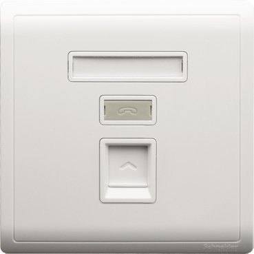 SCHNEIDER E8231RJS/5_WE-Pieno - 1 gang RJ45 data outlet - Cat 5E - keystone on shuttered wallplate