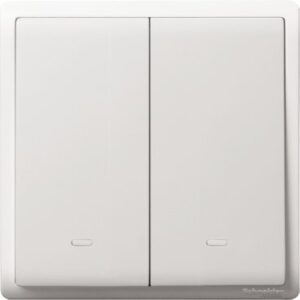 E8232L1F - Pieno - 16A 250V - 2 gang 1 way switch with fluorescent locator