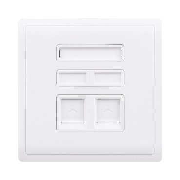SCHNEIDER E8232RJS4_AS-Pieno - 2 gang telephone socket - keystone on shuttered wallplate