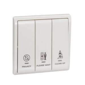 SCHNEIDER E8233DMWS_WE-Pieno - 16A - 3 gang sw w neon w "Privacy"&"Please Clean Up"&"Please Wait"