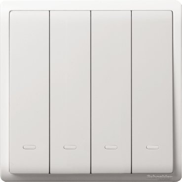 SCHNEIDER E8234L1F_WE-Pieno - 10A 250V - 4 gang 1 way switch with fluorescent locator