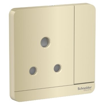 Schneider AvatarOn - E8315_15N_WG - Switched socket, AvatarOn, LED, screw terminal, IP20, wine gold