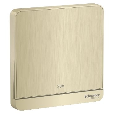 Schneider AvatarOn - E8331D20N_GH - Switch, AvatarOn, 2-pole 1-way, LED, brass terminal, IP20, metal gold hairline