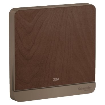 Schneider AvatarOn - E8331D20N_WD - Switch, AvatarOn, 2-pole 1-way, LED, brass terminal, IP20, wood