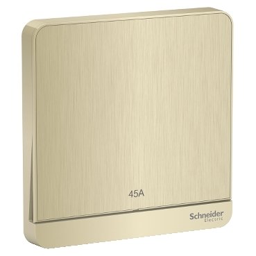 Schneider Avatar On - E8331D45N_GH - Switch, AvatarOn, 2-pole 1-way, LED, brass terminal, IP20, metal gold hairline