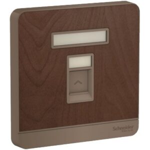 Schneider E8331RJS_WD_C5 - AvatarOn, wallplate for keystone RJ45, Wood