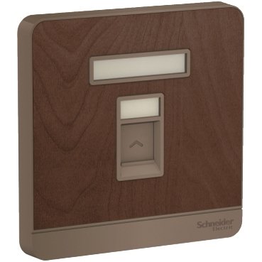Schneider E8331RJS_WD_C5 - AvatarOn, wallplate for keystone RJ45, Wood