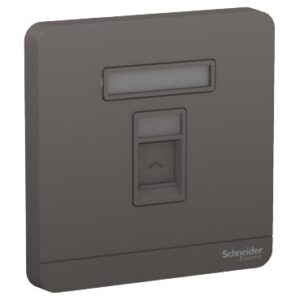 SCHNEIDER E8331RJS_DG-wallplate for 1 keystone RJ45, Dark grey