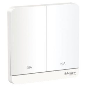 SCHNEIDER E8332D20N_WE-AvatarOn, 2 switches, 20A, 250V, 2P, LED, White