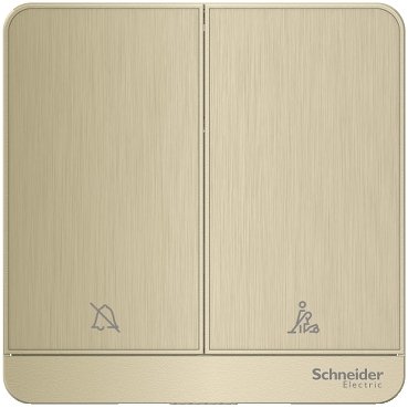 Schneider AvatarOn - E8332DMS_GH - 16AX 250V 2Gang 2Way Switch - Metal Gold Hairline