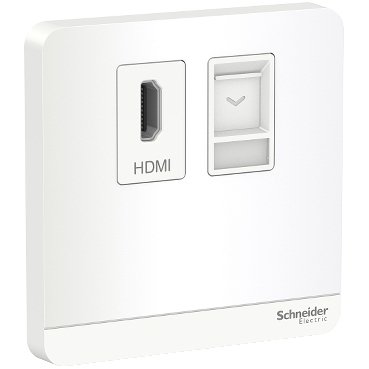 Schneider Avatar On - E8332HDRJS5_WE - data socket, HDMI + RJ45, White