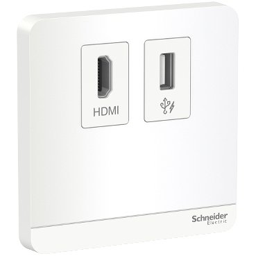 Schneider AvatarOn - E8332HDUSB_WE - data socket, HDMI + USB, White