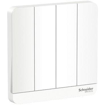 SCHNEIDER E8334L2LED_WE-AvatarOn, 4 switches, 16AX, 250V, 2 way, LED, White
