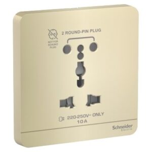 SCHNEIDER E83426TSI_WE-socket-outlet, 10A, 2P + 3P, India, Wine Gold