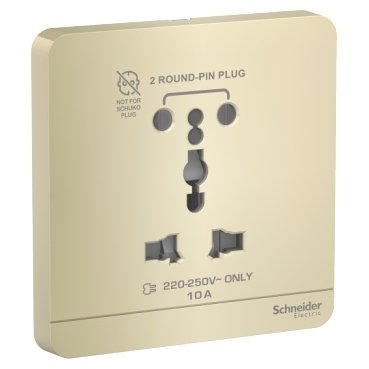 SCHNEIDER E83426TSI_WE-socket-outlet, 10A, 2P + 3P, India, Wine Gold