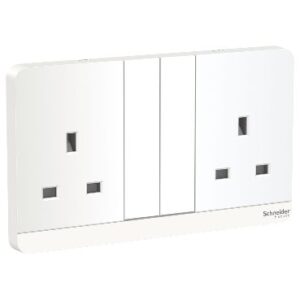 Schneider AvatarOn - E83T25N_WE - Switched socket, AvatarOn, complete product, LED, screw terminal, IP20, white