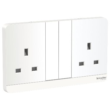 Schneider AvatarOn - E83T25N_WE - Switched socket, AvatarOn, complete product, LED, screw terminal, IP20, white