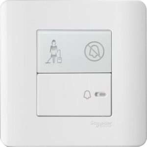 Schneider Electric - E8431BPDM_WE - 1 Gang Bell Switch w/Illuminated "Do Not Disturb &Please Clean Up" Symbol, White