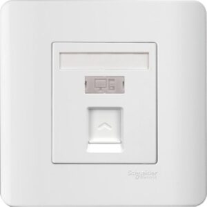 SCHNEIDER E8431RJS_WE-1 Gang Shuttered Wallplate without Modular Jack, White