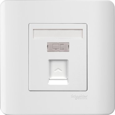 SCHNEIDER E8431RJS_WE-1 Gang Shuttered Wallplate without Modular Jack, White