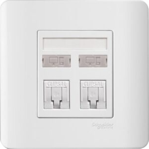 SCHNEIDER E8432RJ/6_WE-ZENcelo - 2 gang RJ45 data outlet - Cat 6