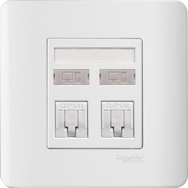 SCHNEIDER E8432RJ/6_WE-ZENcelo - 2 gang RJ45 data outlet - Cat 6