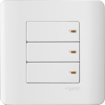 SCHNEIDER E8433/2-ZENcelo 16A 250V 3gang 2way switch without ondicator WHITE