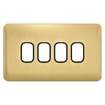 SCHNEIDER GGBL04GBSB-Lisse - Grid Plate - 4 module - Incl. Mounting Grid Satin Brass with Black int