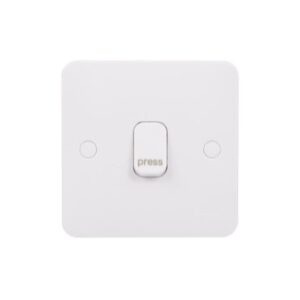 GGBL1012RPS-Lisse - Retractive switch - press symbol - 1 gang 2 way - 10A White