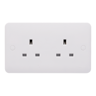 GGBL3060S- Lisse - Unswitched socket - 2 gang - 13 A 230 V - white