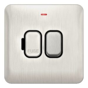 Schneider electric Lisse - Switched FCU - LED Indicator - 13A DP Stainless Steel with Black Interior GGBL5011BSS