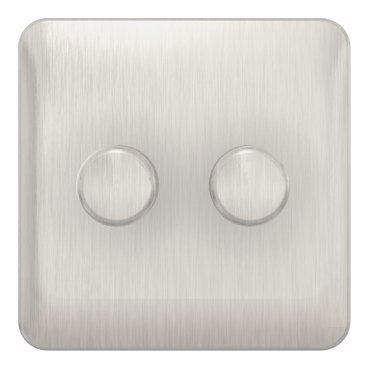 SCHNEIDER GGBL6022LSSS-Lisse - Universal Dimmer - 2 gang 2 way LED - 100W/VA Stainless Steel