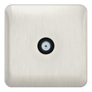 SCHNEIDER_GGBL7030BSSS-Lisse - Satellite Socket F Type - 1 gang Stainless Steel with Black Interior