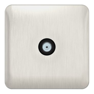 SCHNEIDER_GGBL7030BSSS-Lisse - Satellite Socket F Type - 1 gang Stainless Steel with Black Interior