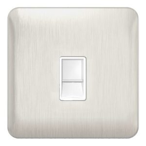 SCHNEIDER GGBL7051WSSS-Lisse - Telephone - 1 gang RJ12 Stainless Steel with White Interior